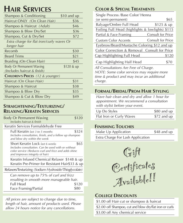 Prices page 1